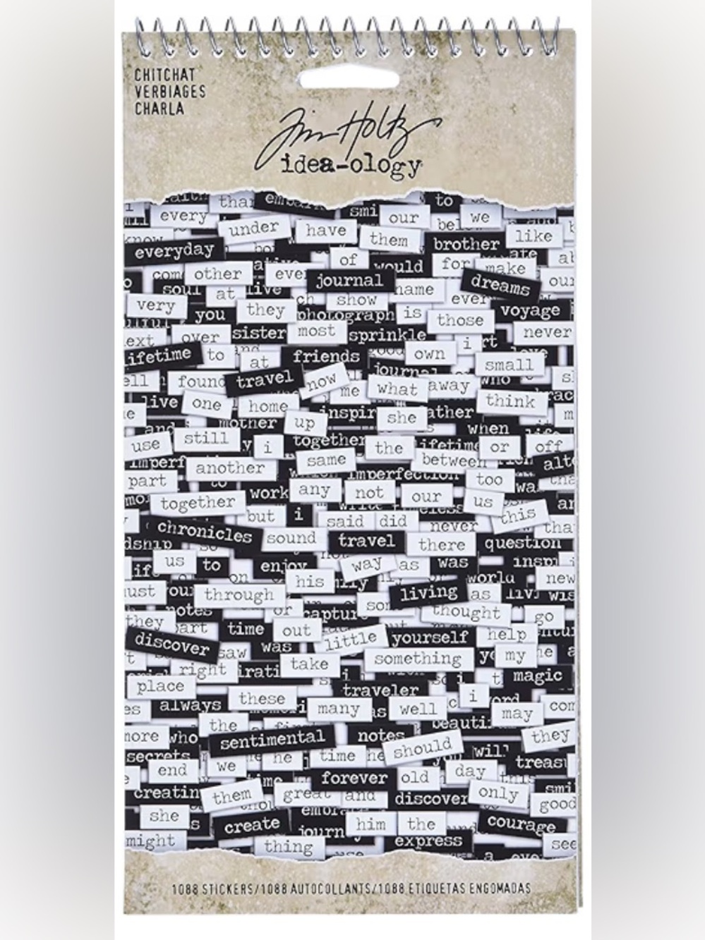 Tim Holtz Idea-ology Black & White Word Stickers